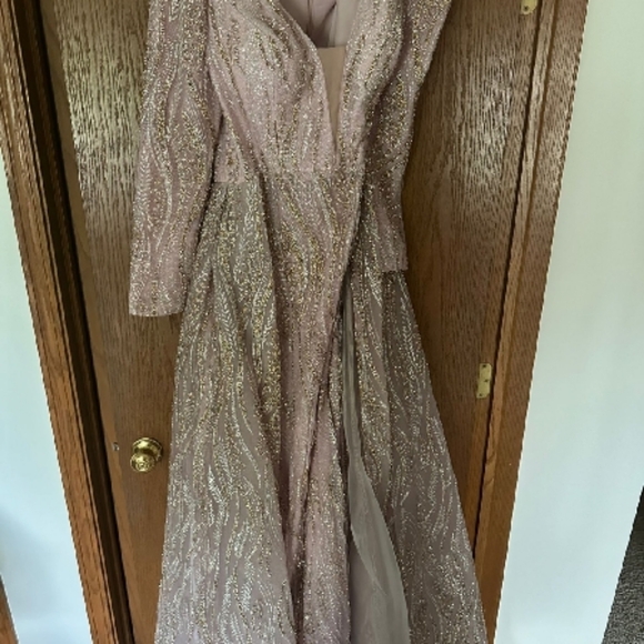 Gold Sequin Embellished Maxi Gown - Picture 8 of 16